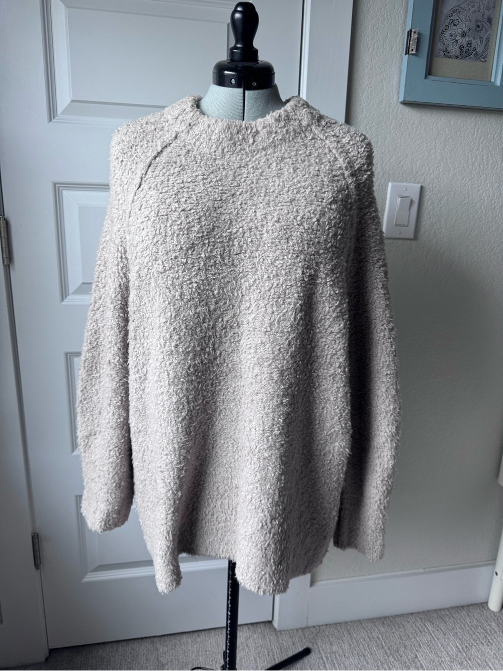 Free People Plush Crewneck Sweater in Cream